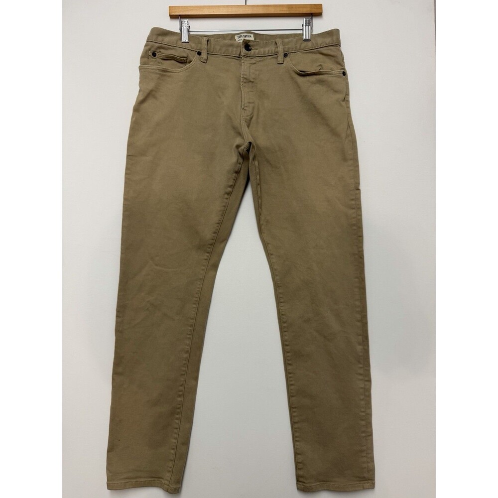 Todd Snyder 5 Pocket Pants Mens 33x32 Khaki Beige Cotton Stretch Chino Slim Fit